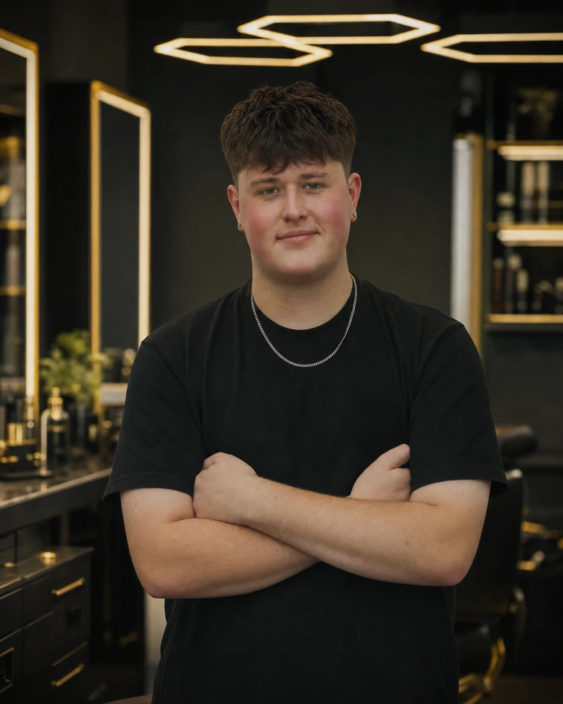 Studio portrait of Corey from Barber Spence and Co.