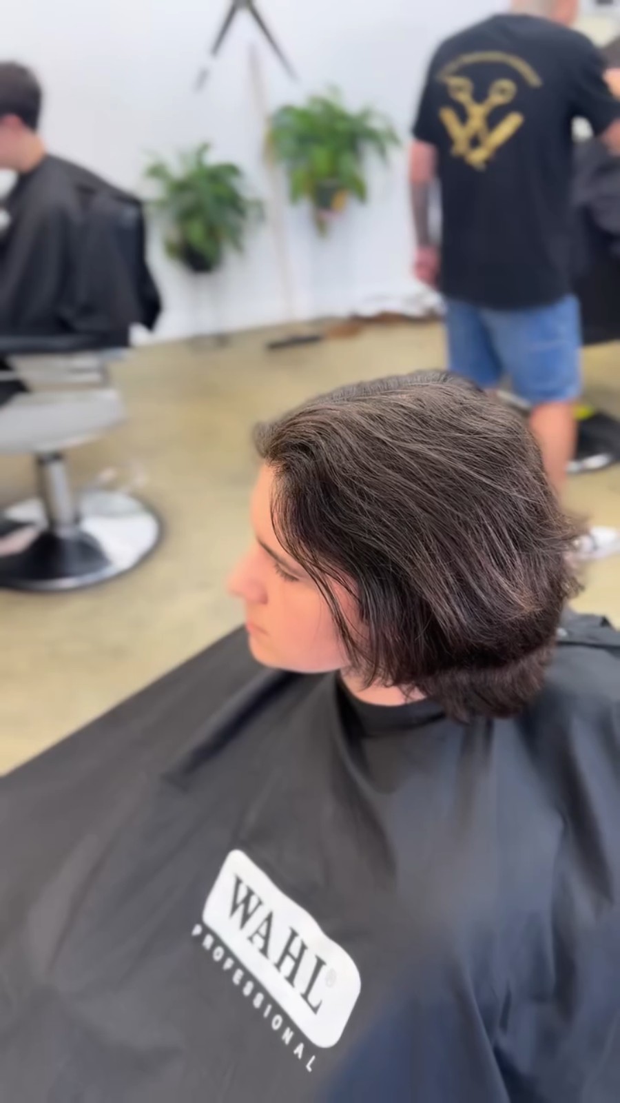 Client before the slickback restyle