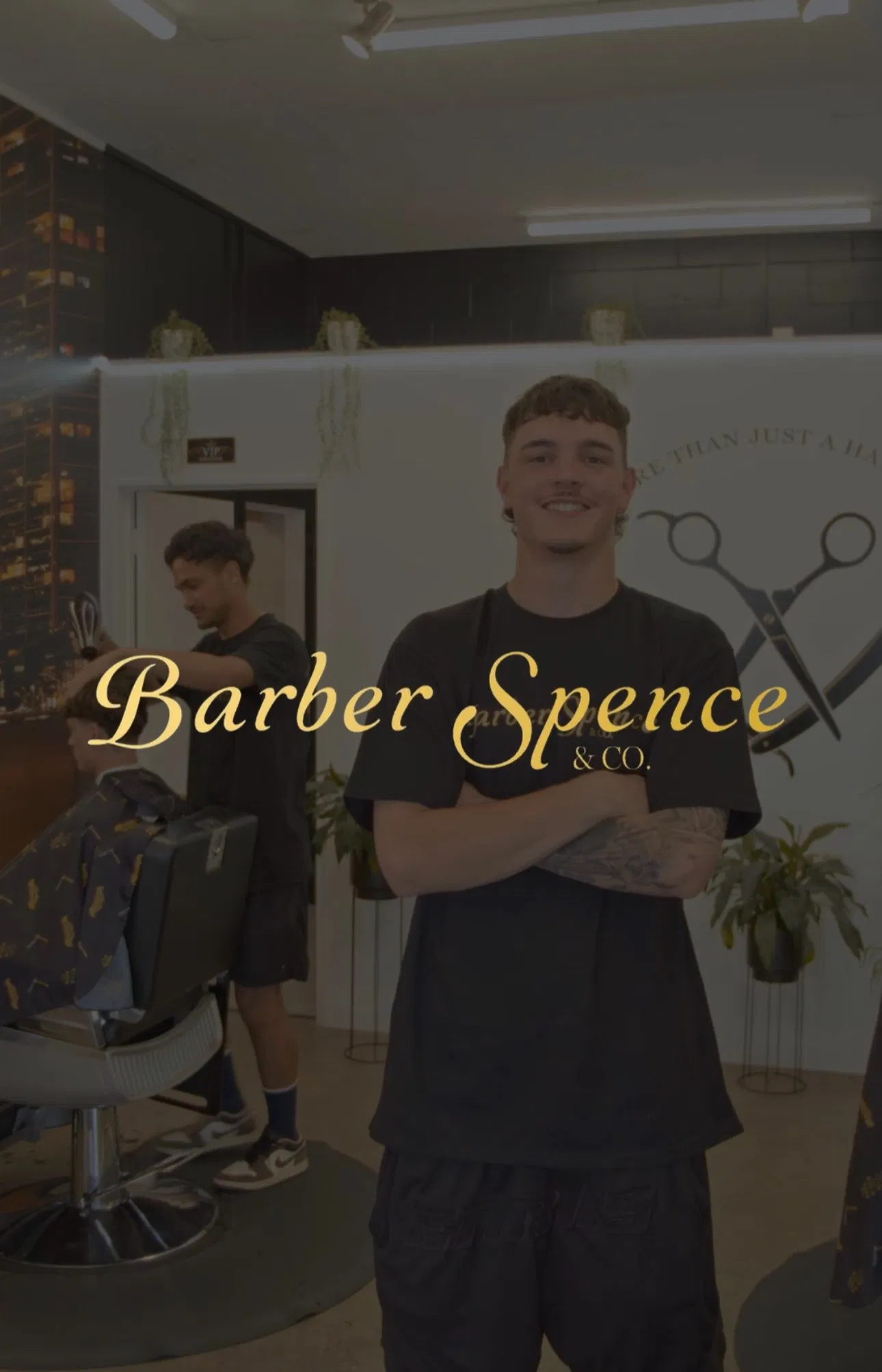 Spencer in a branded Barber Spence portrait